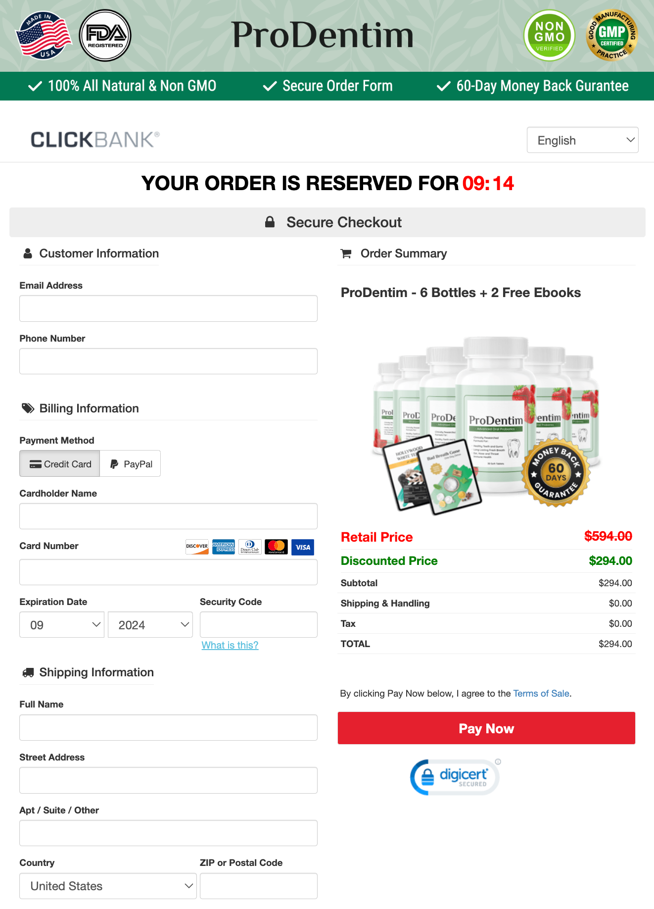 Prodentim Official Website Secure Order Page